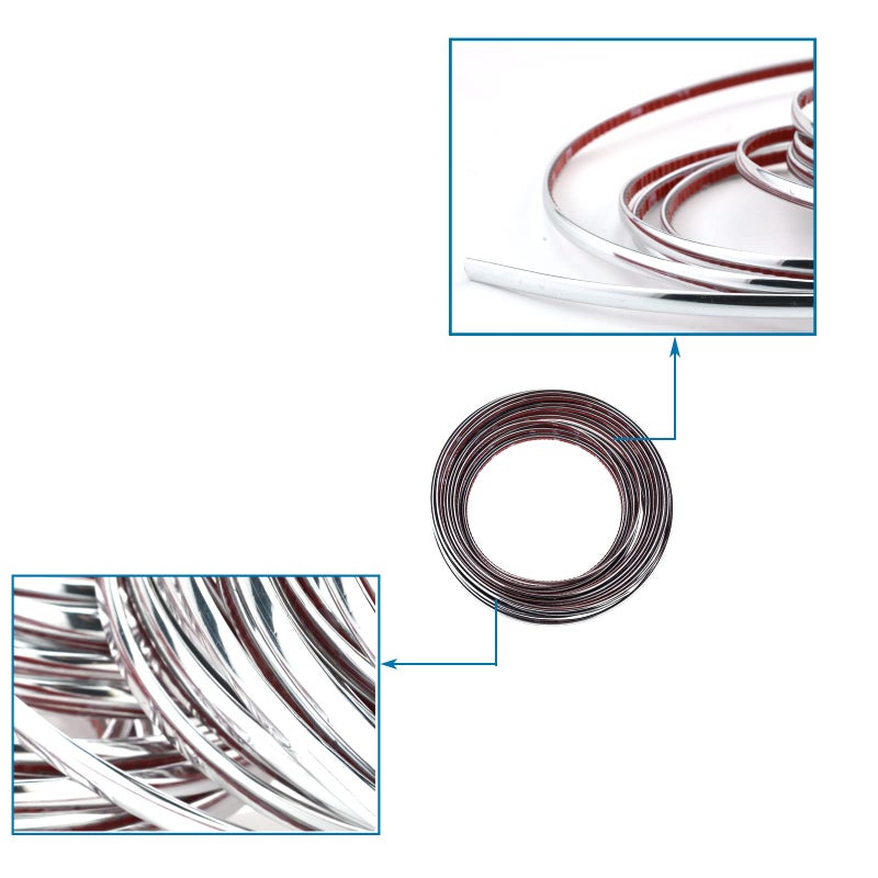 Lunsom Custom Most Chrome Plated Decoration Trim Strip Line, Car Door Fender Interior DIY Moulding Trimming Strip for Most Vehicle (12M x 6MM) - Image 4
